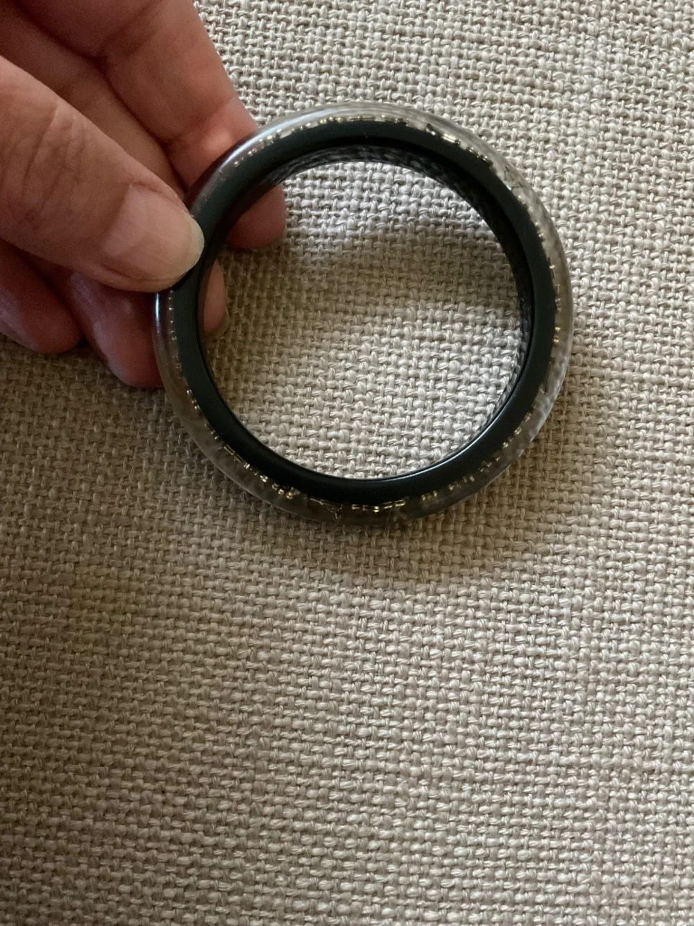 Louis Vuitton black lucite bangle small size - Picture 3 of 5